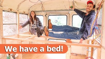 Issues with Spray Foam + Framing our Bed!! | BUS BUILD EPISODE 23