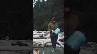 Brewing Coffee on the Beach! #nature #camping #pnw #shorts