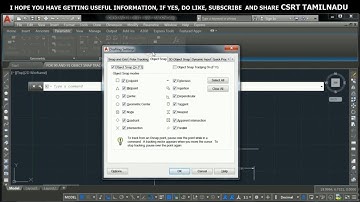 91 (STATUS BAR) (OSNAP) OBJECT SNAP COMMAND AUTOCAD, OBJECT SNAP TAB OF DS DIALOG BOX PART 1