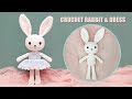 Amigurumi tutorial l how to crochet bunny rabbit  l rabbit and dress