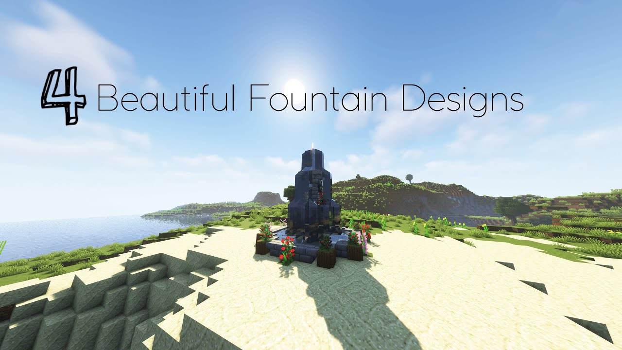 [Minecraft] How to Build 4 Beautiful Fountains! YouTube