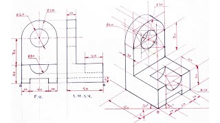 Isometric Views Object 04 | [without making isometric box] | Engineering Drawing