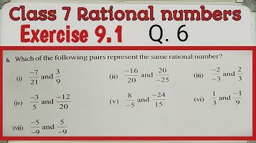class 7 ex. 9.1Q.6 | rational numbers | represent same rational numbers | ncert cbse maths 2023-24