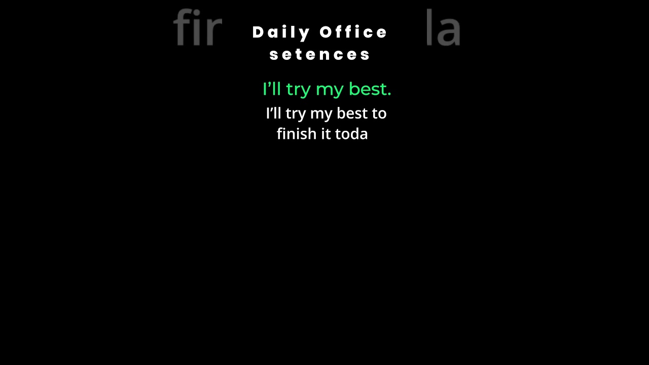 I’ll try my best | Spoken English Tamil