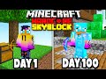 I Spent 100 Days in SKYBLOCK Hardcore Minecraft... Here's What Happened