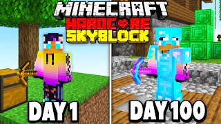 I Spent 100 Days in SKYBLOCK Hardcore Minecraft... Here&#39;s What Happened