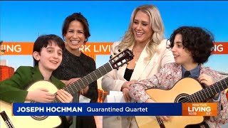 Video thumbnail of "11 year old and 13 yr old BROTHERS Noah & Joseph of Quarantined Quartet playing guitar on the News!"