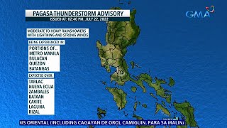 PAGASA thunderstorm advisory issued at 2:40 p.m. (July 22, 2022) | 24 Oras News Alert