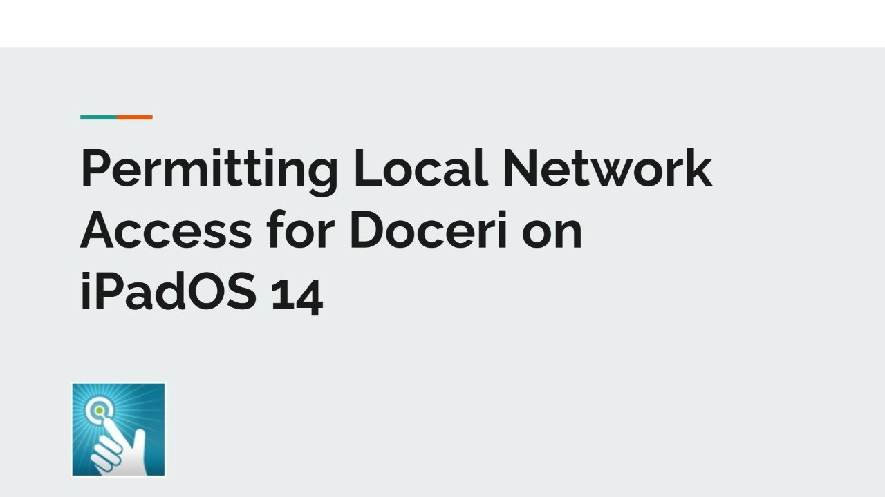 Permitting Local Network Access for Doceri on iPadOS 14
