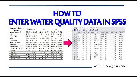 How to Enter Water Quality Data in SPSS [Step by Step Tutorial]