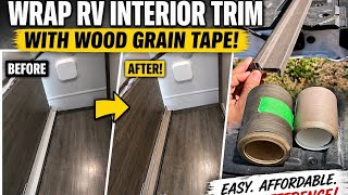 Budget RV Remodel: Wrapping Interior Trim With Wood Grain Vinyl - Full Process
