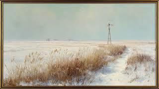 Prairie Windmill in Winter Stillness | Framed Art TV Wallpaper 4K screenshot 5