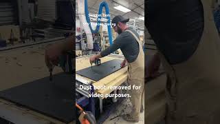 Making some ductwork support brackets on the ShopBot Tools CNC Router. 1/2” HDPE material.