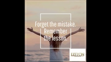 Forget the mistake. Remember the lesson.