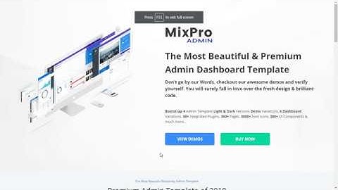 Mix Pro Minisidebar Bootstrap Admin Dashboard