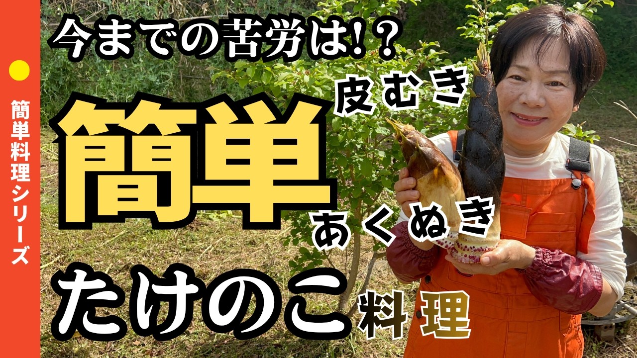 春のタケノコを収穫して 皮のきれいな剥ぎ方もご紹介します。