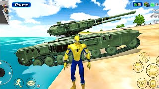 Spider Rope Hero Gangster Crime - Tank Driving in Open City - Android Gameplay screenshot 4