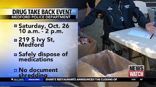 Medford Police Department hosting drug take back event