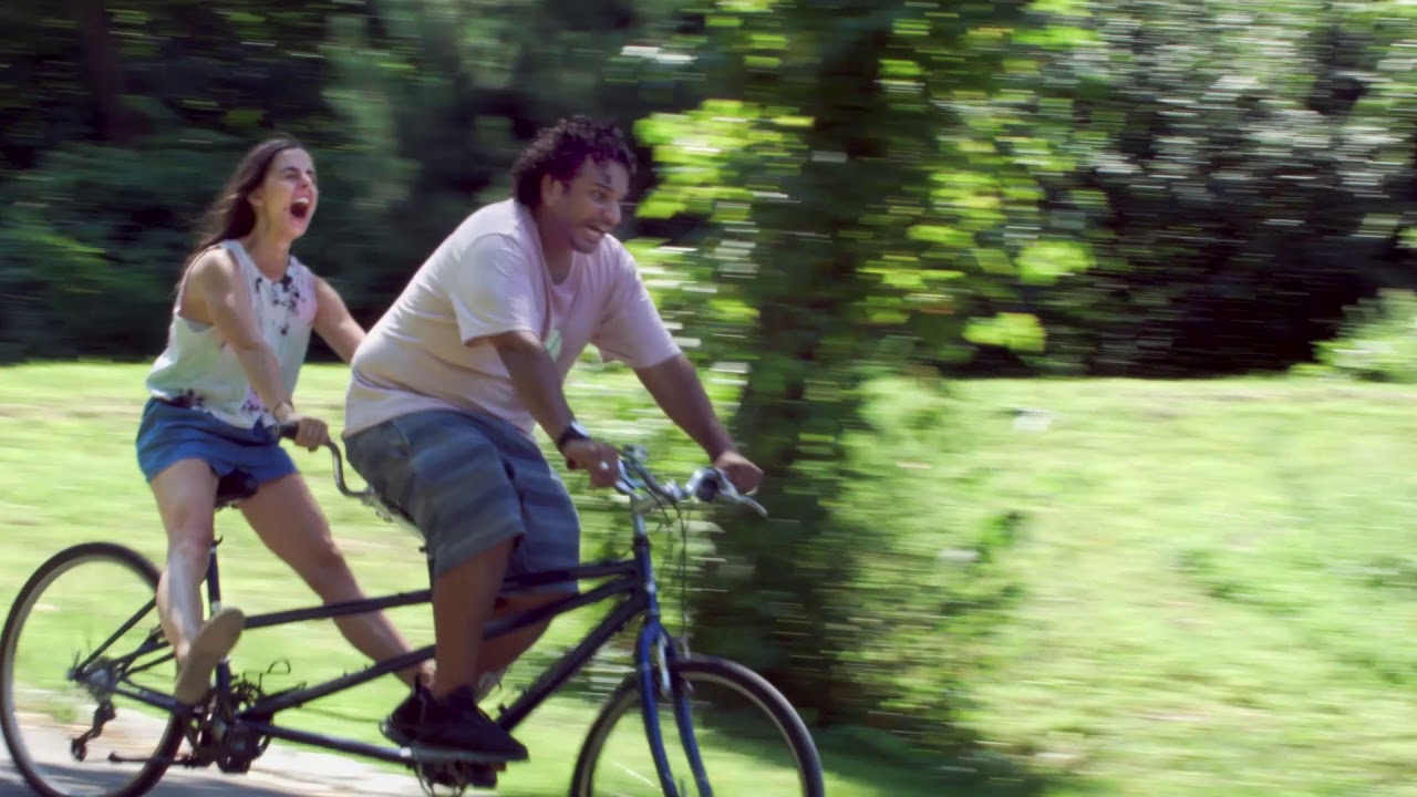 Tandem Bikers Crash In Pond