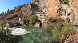 Blagaj Source Of Buna River Near Mostar, Sunny Day December 2019