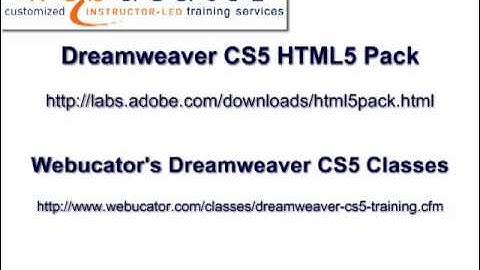 HTML5 in Dreamweaver CS5