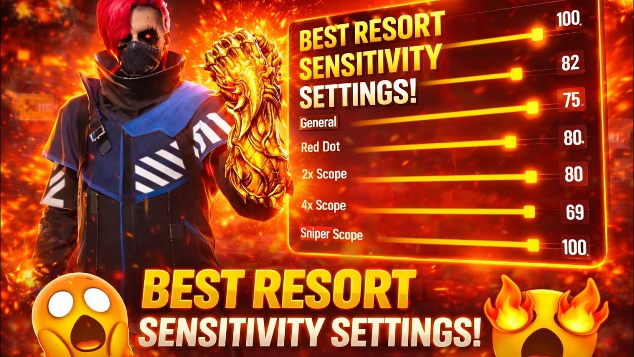 🔥 Best Resort Sensitivity Settings | One Tap Headshot 🔫 | Custom HUD Code 😱
