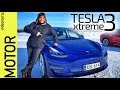 Tesla model 3 test drive EXTREMO -nieve y hielo-