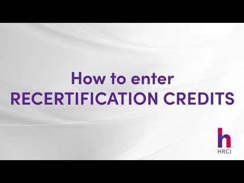 How to Enter Recertification Credits