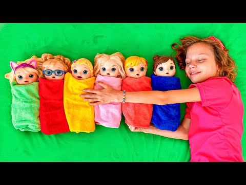 Nastia is playing with dolls at the playground. Brother John, are you sleeping? | Brother John ne...