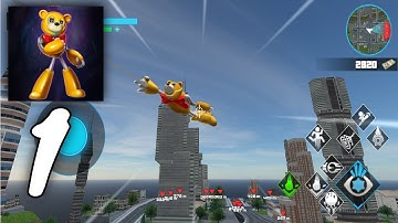 Bear Rope Hero, Security City Gameplay Walkthrough #1 (Android, IOS)