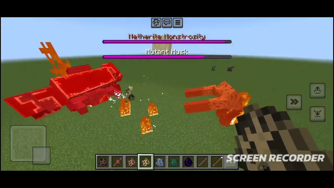 Netherite Monstrosity (rework) vs Mutant More addon  Bedrock Battle