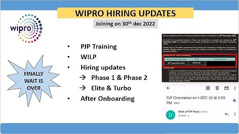 Wipro onboarding updates 2022 | elite & turbo | WILP | hiring updates | PJP