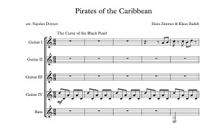 Pirates of the Caribbean Suite for Guitar Ensemble (Music Score)