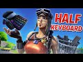 I used a HALF KEYBOARD to WIN IN FORTNITE... (smallest keyboard ever)