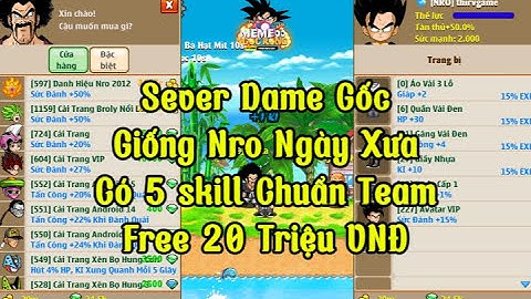 Nro Lậu Mới Nhất Nro Meme Sever Gốc Giống Nro Ngày Xưa Có 5 Skill Free 20 Triệu VNĐ Cho Ae Test Full