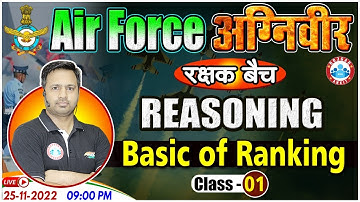 Agniveer Airforce Reasoning Class | Ranking Reasoning Tricks | Reasoning for Navy MR by Rakesh Sir