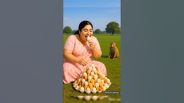 Fat girl eats all the ice cream in summer 😭 #ai​ #monkey​ #icecream​ #women​
