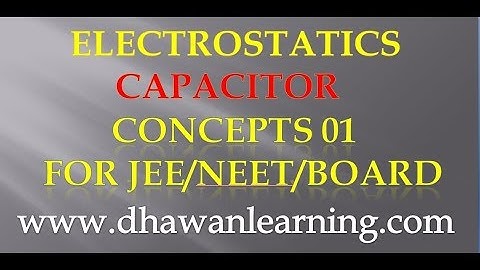 NEET/JEE/2019 ELECTROSTATICS CONCEPTS 01  CAPACITOR