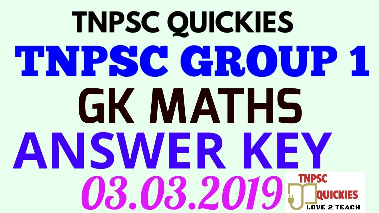 tnpsc group 1|answer key |03.03.2019