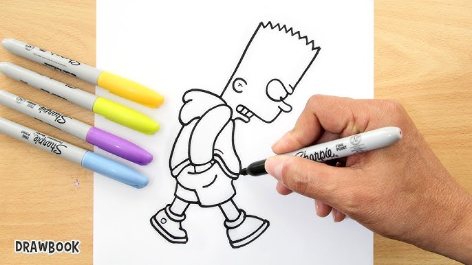 🔶Como desenhar o Bart Simpsons com o trage da Nike passo a passo