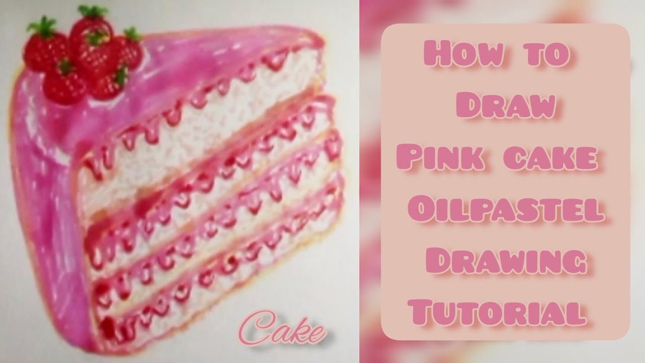 How to draw pink cake watercolourpencil tutorial #howtodraw # ...