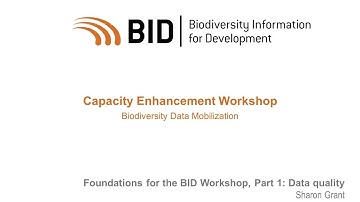 BID Workshop   Activity IV 03 Part 01   Biodiversity Data Quality