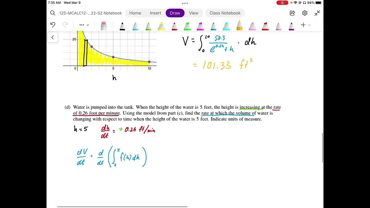 2017 AP Calculus AB Exam Full Solution FRQ#1(c, d) - YouTube