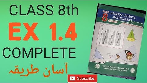Class 8 ex 1.4 || class 8th Ex 1.4 (2025) || 8 class Ex 1.3 || Grade 8 ex 1.4 full