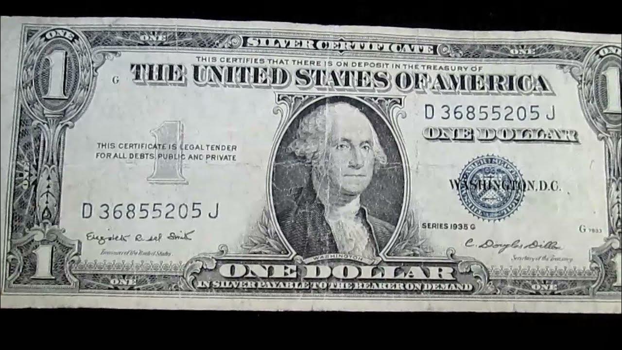 Billete de 1 Dolar año 1935 Sello Azul ***El llamado Billete Ateo