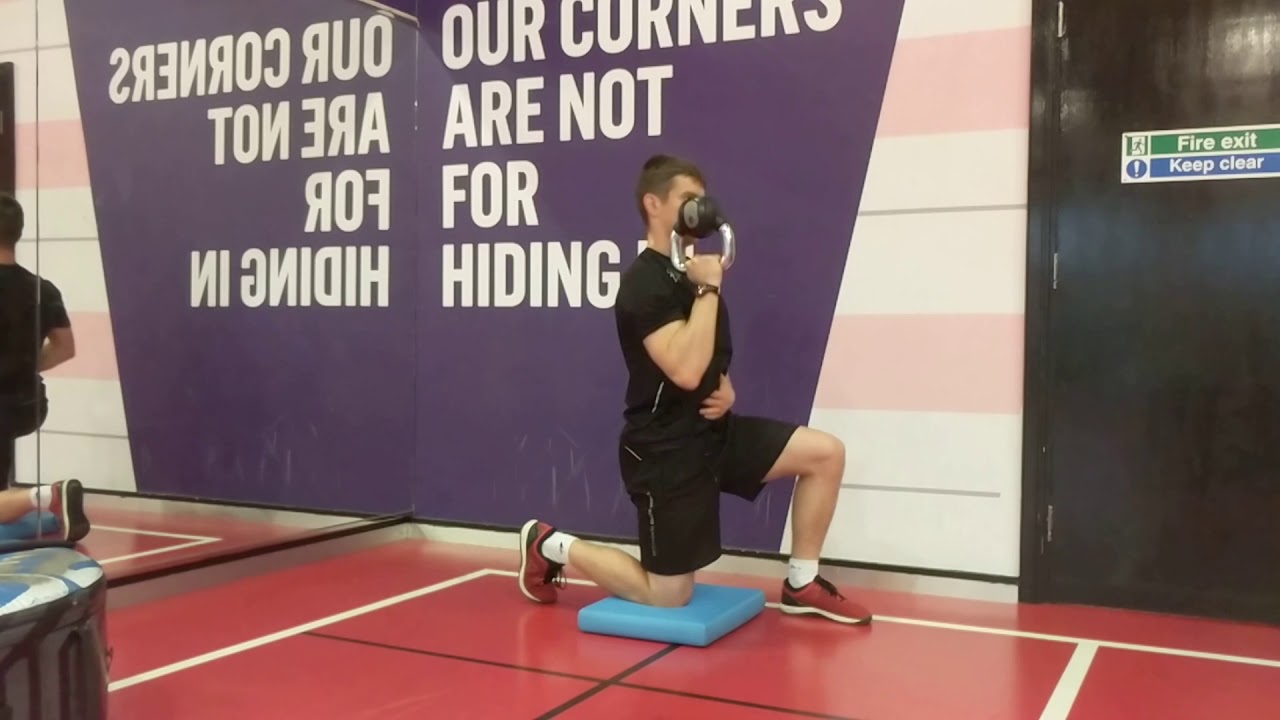 Halfkneeling bottomsup kettlebell press YouTube