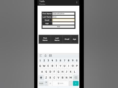Create data table using html #coding #tutorial #shorts #youtubeshorts # ...