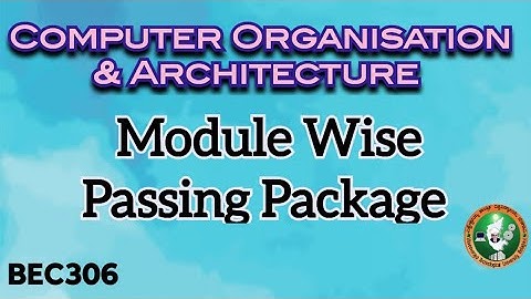 3rd Sem COA Passing Package For Backlog Students ECE 2022 Scheme VTU BEC306