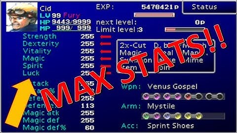 How to Max Out Your Characters Stats Fast!! - Final Fantasy VII