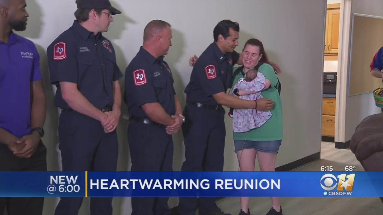 Grand Prairie Firefighters Reunite With Baby They Helped Save - YouTube
